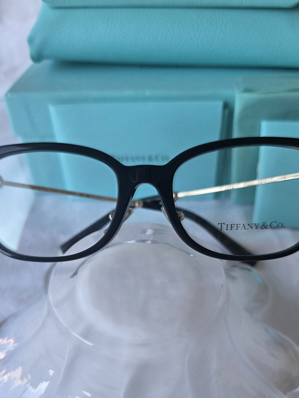 Tiffany & Co. Black and Gold Women's Eyeglass Frames 0TF2262F 52/17/140